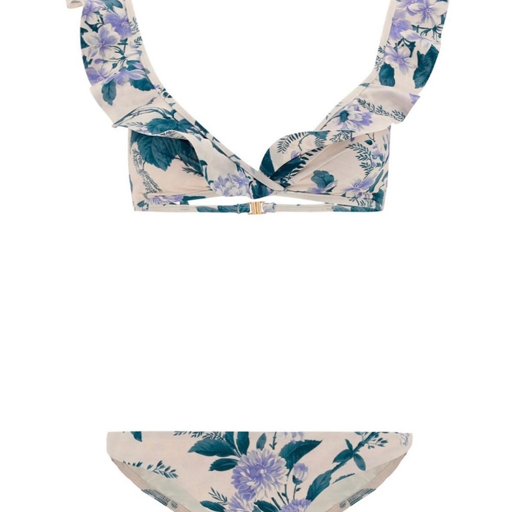 Zimmermann Blue and Cream Floral Bikini
